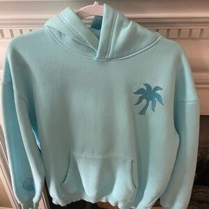 Light Blue Palm Tree Hoodie